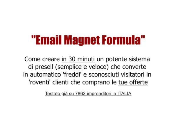 Email Magnet Formula – Valerio Conti - copertina corso