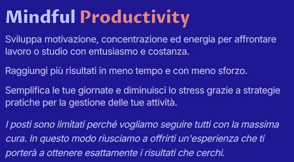 Mindful Productivity – Lifeology - copertina corso