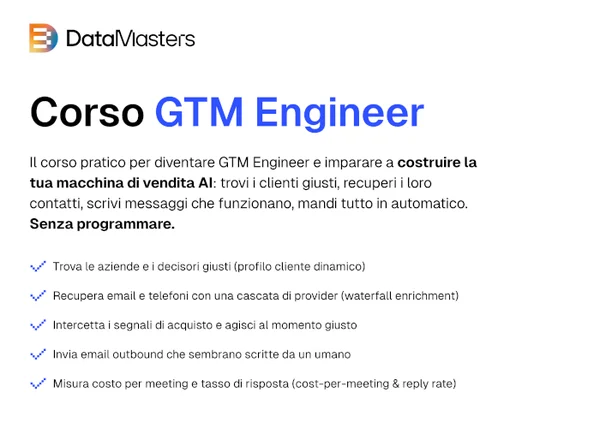 Corso GTM Engineer – Data Masters
